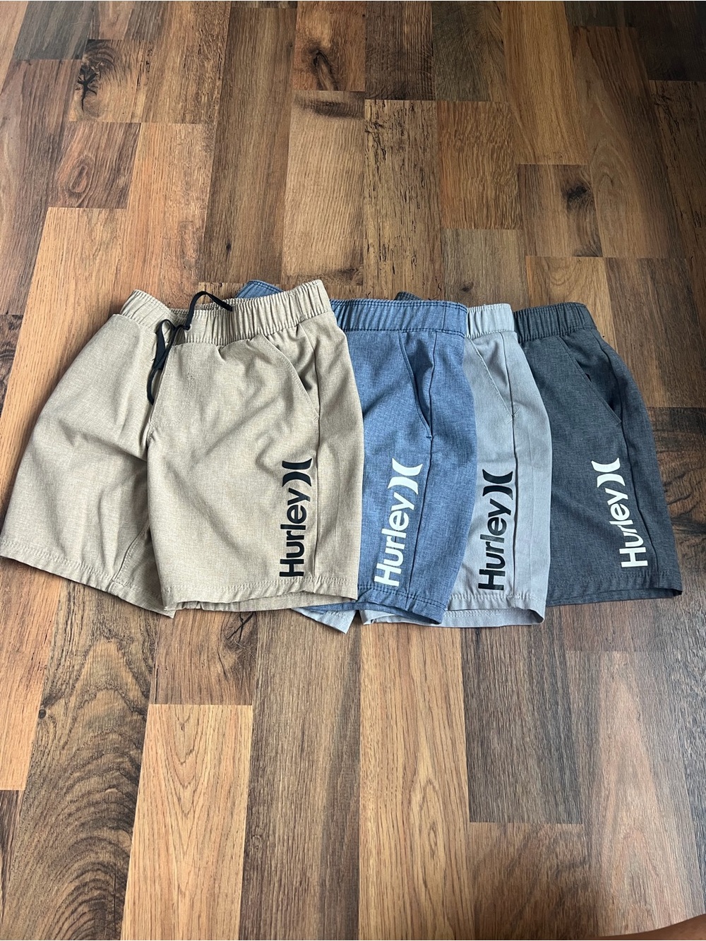 Hurley Youth 5/6 Athletic Shorts - Tan, Blue, Gray, Charcoal